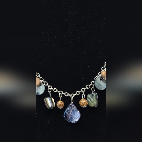 Beautiful Womens Dangle Necklace-Matching Earrings Silver Tone Adjustable Chain - Picture 5 of 13